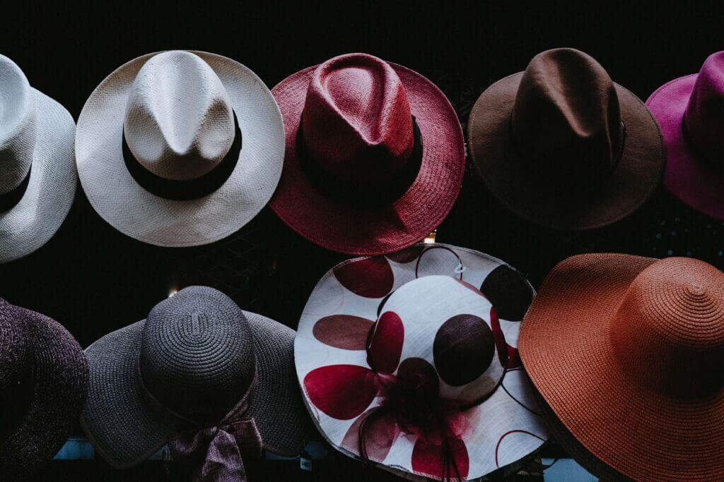 Variety of hats.