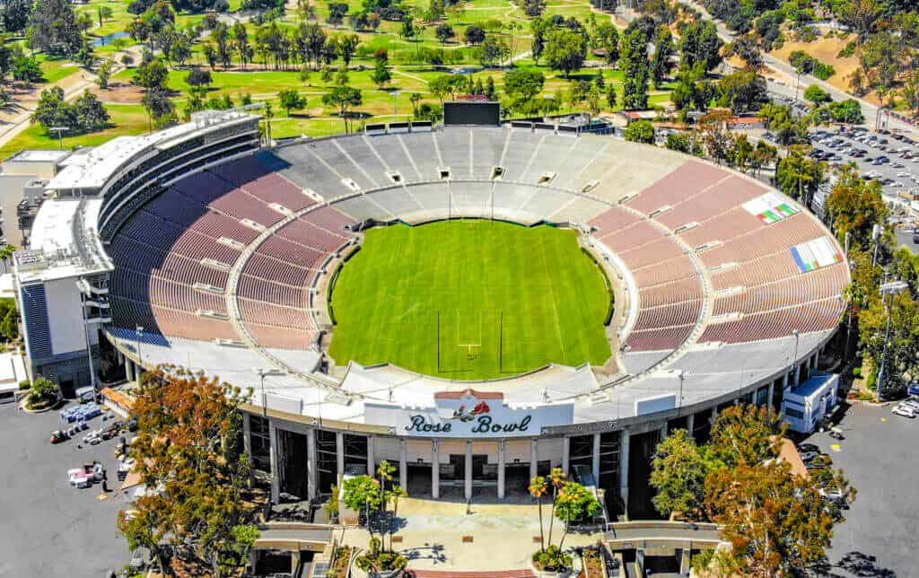 Aerial photo of the Rose Bowl.